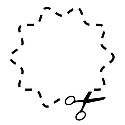 cut here symbol with scissors and dashed line vector image