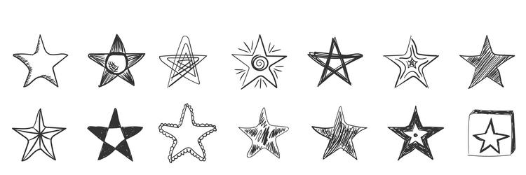 Hand Drawn Star Doodle Vector Image
