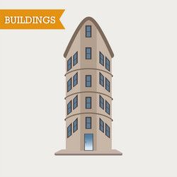 isolated colored building icon image vector image