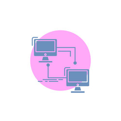 local lan connection sync computer glyph icon vector image