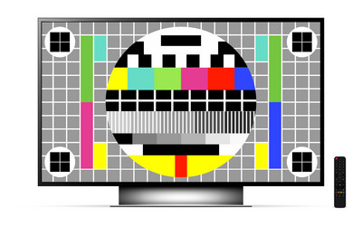 realistic tv screen with remote control smart vector image