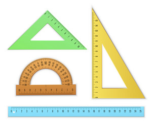 school ruler set study and measurement tool vector image