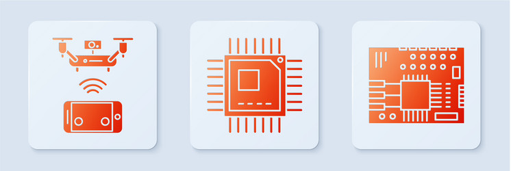 set processor with microcircuits cpu remote vector image
