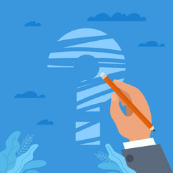 solution of issue ignoring problem hand holding vector image