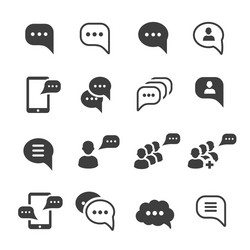 speech message talk text bubble icons set vector