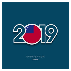 2019 samoa typography happy new year background vector image