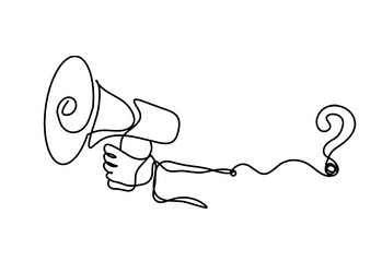 abstract megaphone with question mark vector