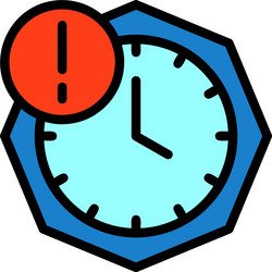 clock with deadline line filled style icon design vector image