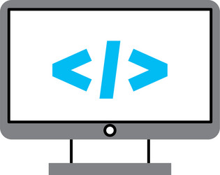 computer desktop with progamming language vector image