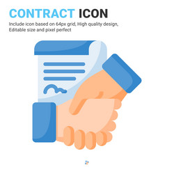 contract icon with flat color style isolated vector image