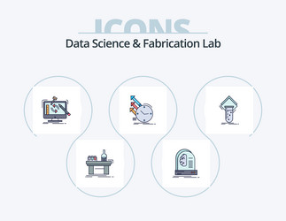 Data science and fabrication lab line filled icon vector