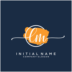 Elegant 'LM' Initial Brush Script Logo vector image