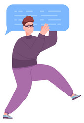 hacker carrying comment box cyber security break vector image