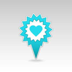 heart pin map icon pointer markers vector image