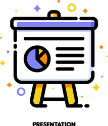 icon of presentation with business analytics vector