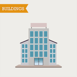 isolated colored building icon image vector image
