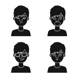 isolated object of face and boy sign set vector image