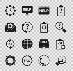 set information checklist with 24 hours service vector image