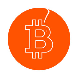 Symbol of digital crypto currency bitcoin round vector