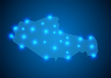 abstract blue background with map internet line vector image
