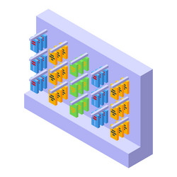 data center server room hosting showing cloud vector image