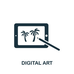 Digital art icon monochrome simple vector