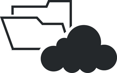 file folder and cloud icon vector image