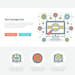 flat line business concept web site header vector image