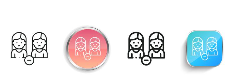 girls icon thin linear regular and button style vector image