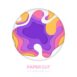 multicolored abstract layout - paper cut vector image