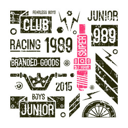 Retro Motorcycle Racing Badges Vector Image