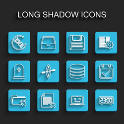 set line delete folder file document waiting dead vector image