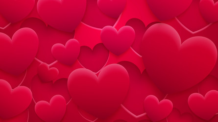 background holes and hearts with shadows vector