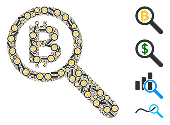 bitcoin audit icon recursion collage vector image