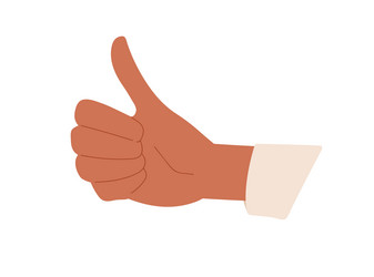 black-skinned hand of man showing thumb up gesture vector