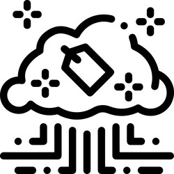 cloud storage icon symbol image of the hosting vector image