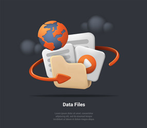 data files folder and paper for management file vector image