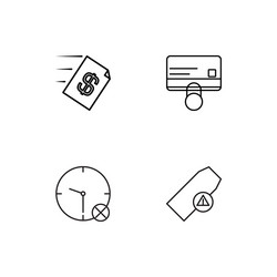 finance linear icons set simple outline vector image