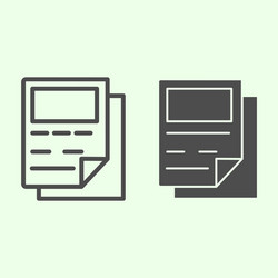report line and solid icon business documentation vector image