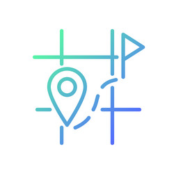 searching for destination on map gradient linear vector image