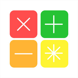set of colorful mathematical function flat icon il vector image