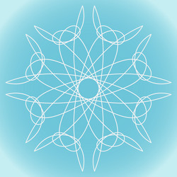 snowflake simple shape with horns on a blue vector image