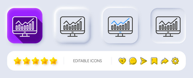 statistics line icon data analysis sign vector image