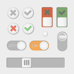 Toggle switch icons on and off check mark vector