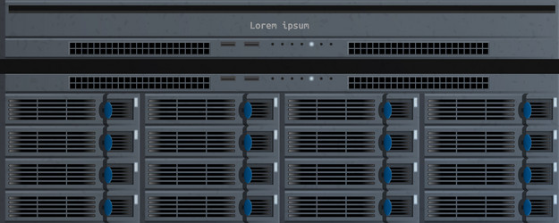 3d close up server rack cluster in data center vector image