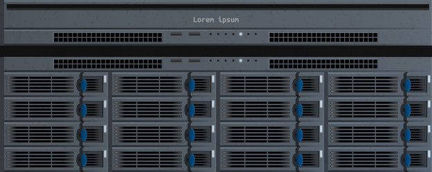 3d close up server rack cluster in data center vector