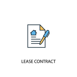 lease contract concept 2 colored line icon simple vector image