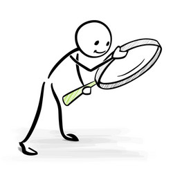 Man Examining Object with Magnifier vector image