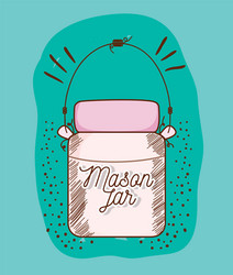 mason jar drawing vector