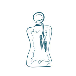 perfume doodle isolated line art sketch hand drawn Vector Image